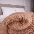 Травка меховое одеяло-покрывало евро/ персиковый-0-image