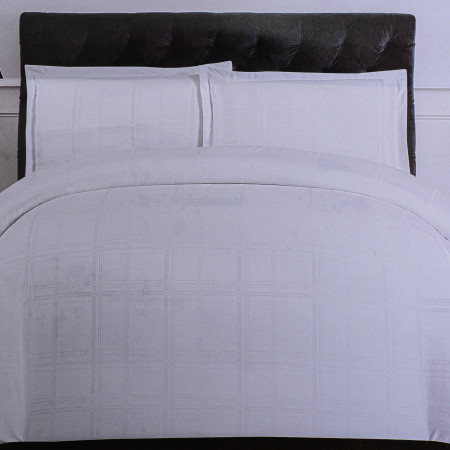 Двуспальный комплект постельного белья Колоко квадрат Білий