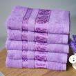 Полотенца банные Листок фиолетовый-0-image