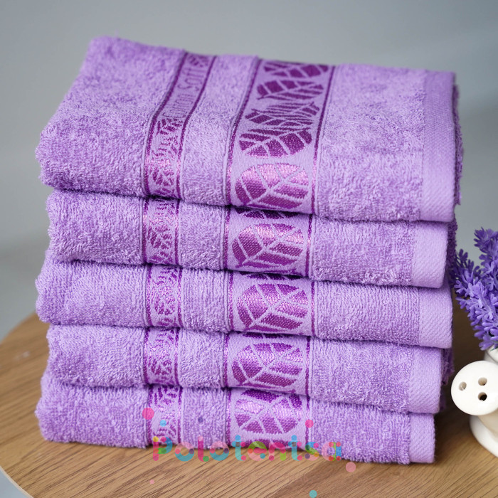 Полотенца банные Листок фиолетовый-0