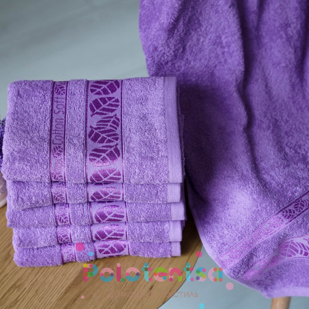 Полотенца банные Листок фиолетовый