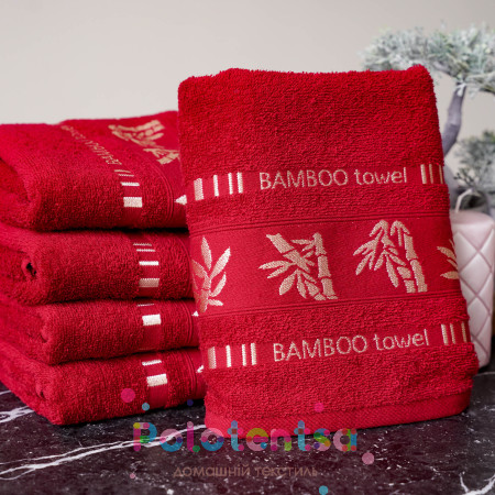 Полотенца кухонные Бамбук бордовый