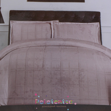 Двуспальный комплект постельного белья Колоко квадрат Темно-рожевий