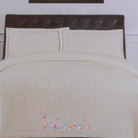 Двуспальный комплект постельного белья Колоко квадрат Молочний