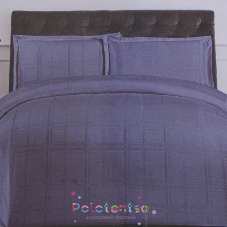 Двуспальный комплект постельного белья Колоко квадрат Синій