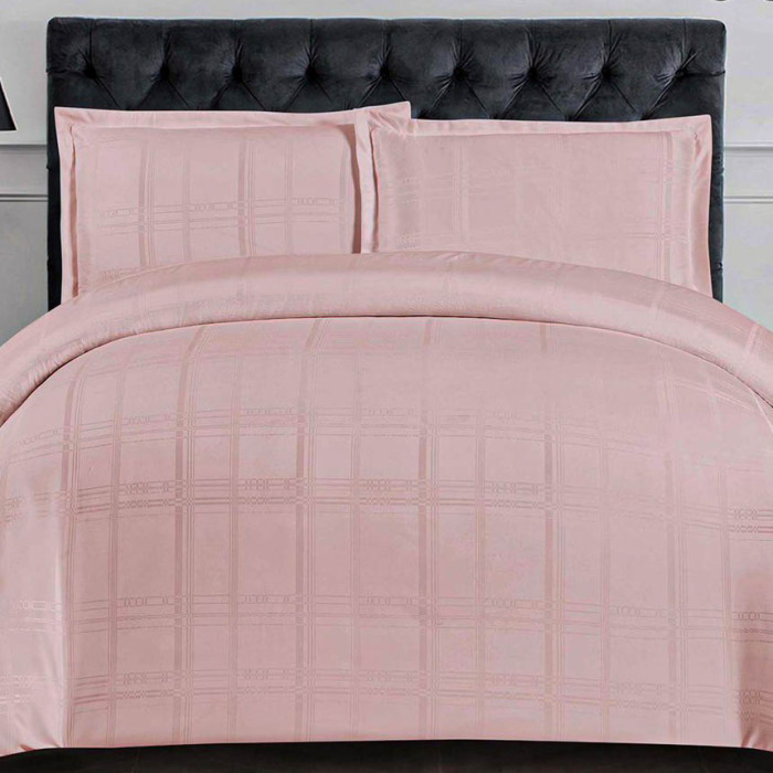 Двуспальный комплект постельного белья квадрат Світло-рожевий-